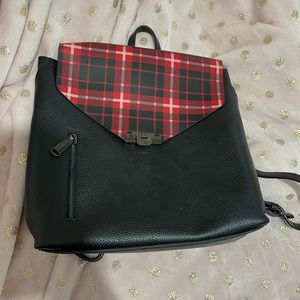 Steve Madden red & black plaid detail backpack